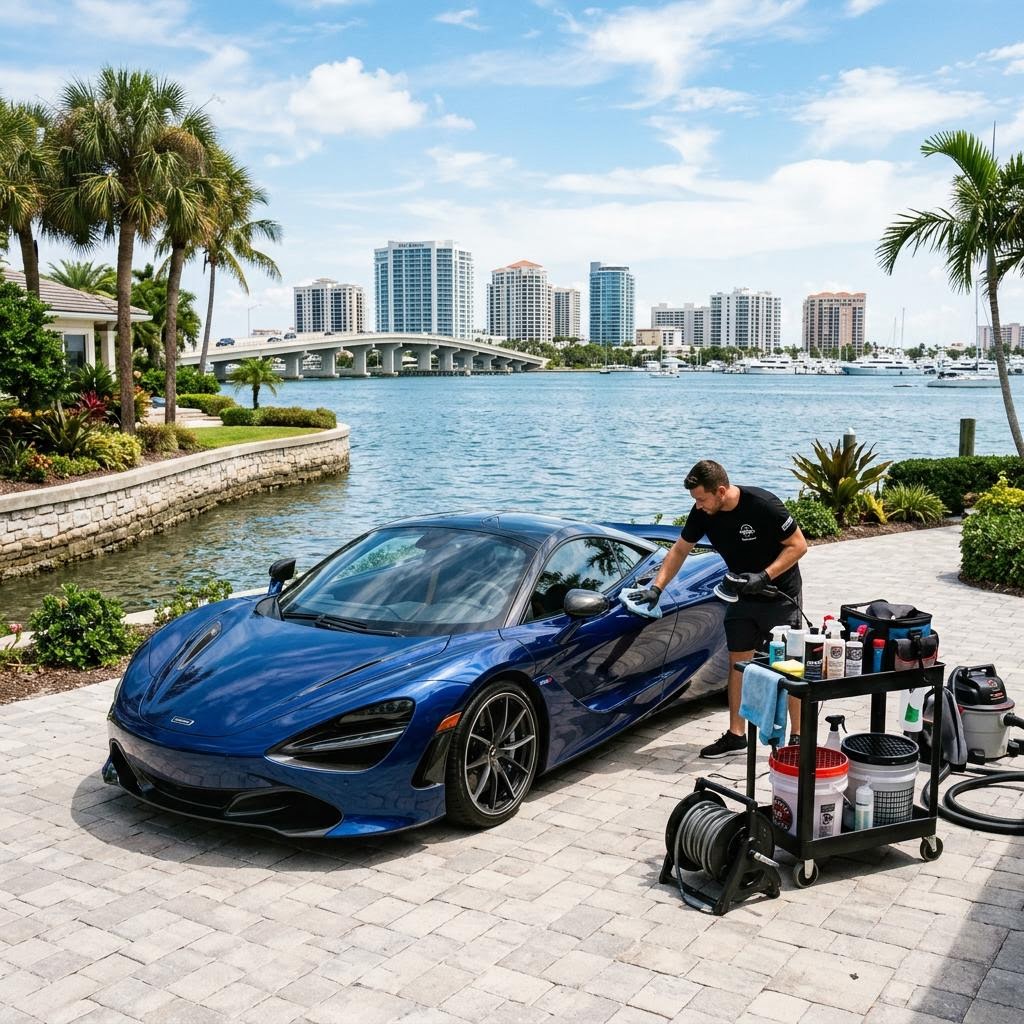 Luxury car parked in Sarasota Florida