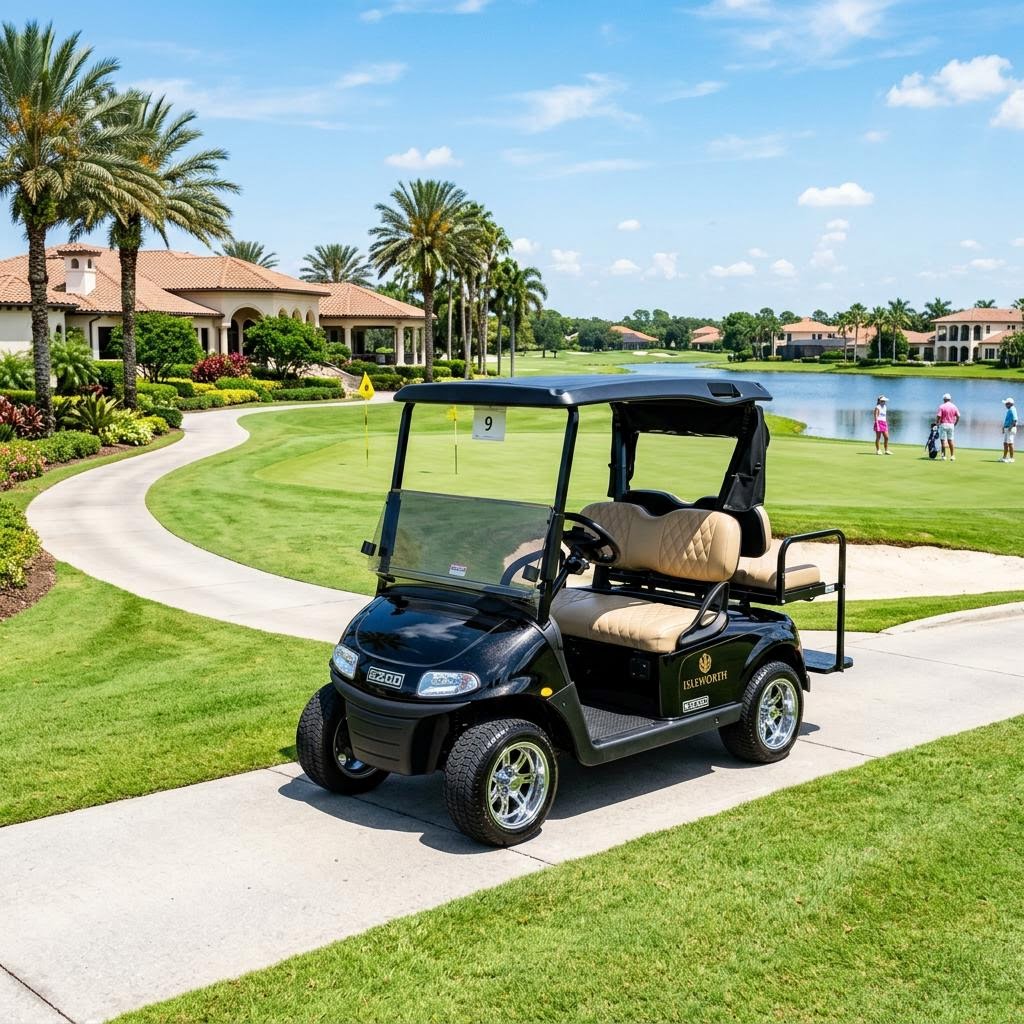 Professionally detailed golf cart in Lakewood Ranch FL